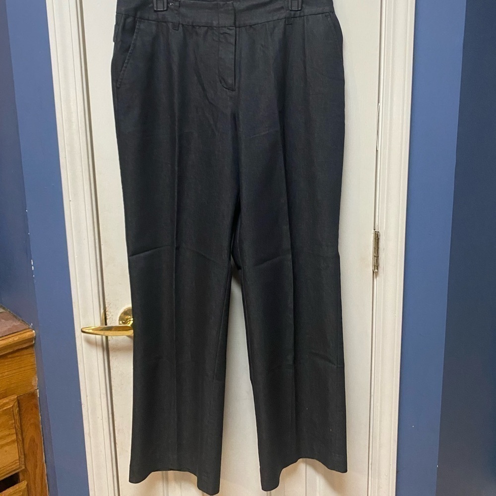 - Emma James Pants Women’s 12 Gray Modern Fit Flat Front Wide Leg Career P…